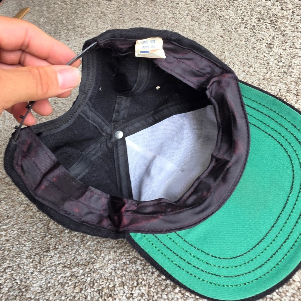VINTAGE MTV Music Television Hat Mens OSFA Wool Blend Snapback Black 90s Retro - Picture 7 of 8